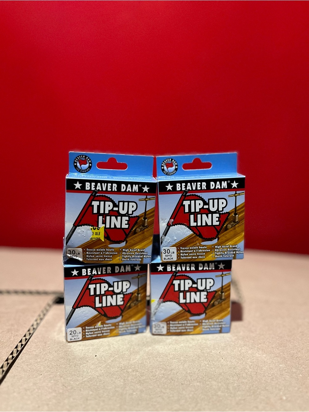 Beaver Dam Tip Up Line 30LB 50YD Braided Nylon High Axial Ice Fishing lot 4